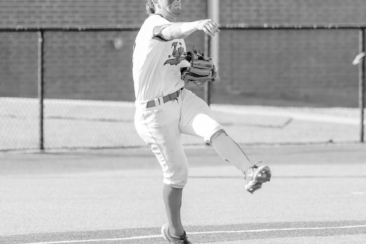 Seminole State’s Hutch Russell fields a slow ball and throws the batter out at 1st base. Courtesy Photo by Glen Bryan