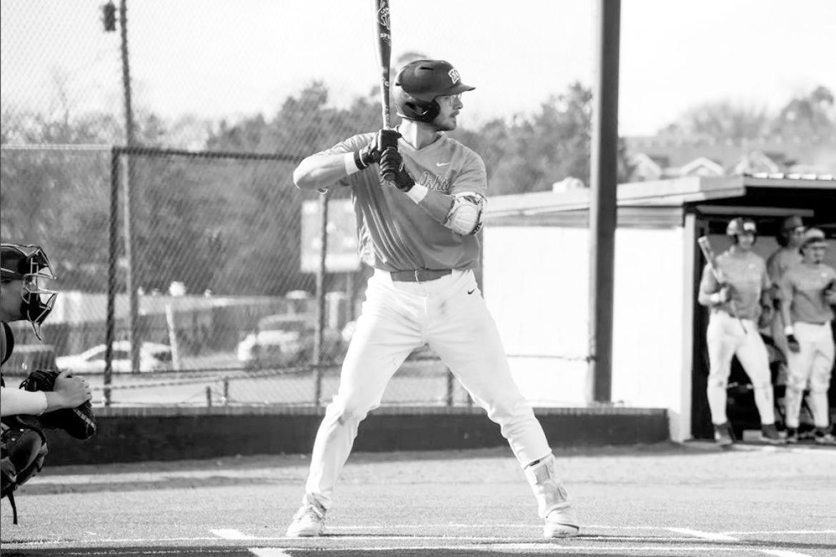 ECU’s Ryan Strickland delivered the game-winning hit in the bottom of the ninth in Tuesday’s game against Southwestern Oklahoma State University. ECU won the thriller by a score of 15-14. (Photo by Sydney Dungen)
