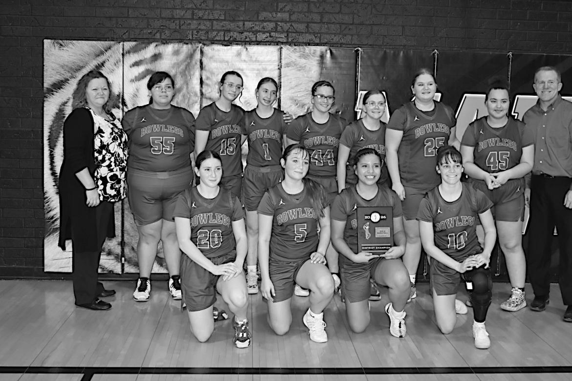 Bowlegs Lady Bison won the Class B-11, District 6 Championship over Schulter 52-42 Courtesy Photo