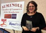 Seminole resident Jacqi Dill was honored as the “Person of The Year” at the Seminole Chamber of Commerce annual banquet held Tuesday, Feb. 24 at the Enoch Kelly Haney Center on the SSC campus. —Staff Photo by Bob Melton